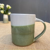 Image 2 of Tall Mug - White & Green
