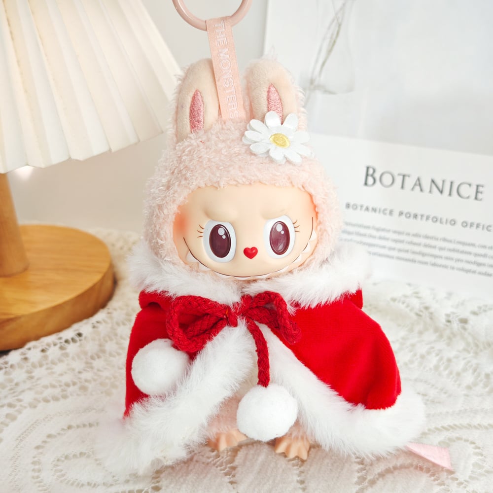 Image of Cute Doll Clothes Outfit Accessories Christmas Cape Set for 17cm Labubu V2 Mini Doll Clothing Doll A
