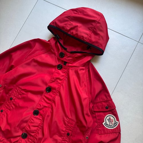Image of Moncler Nylon Hooded Jacket, Size Medium
