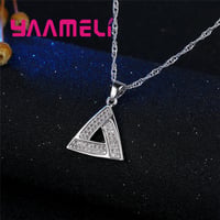 Image 5 of Fashion Shining Style Irregular Modeling Triangel Shape Wedding Jewlery Set For Women  Silver Neckla