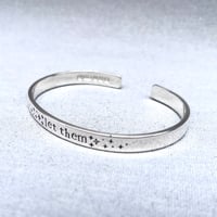 Image 4 of Handmade Sterling Silver Let Them Cuff Bracelet With Stars