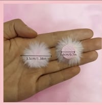 Image 1 of 10 Pink flat back pom pom