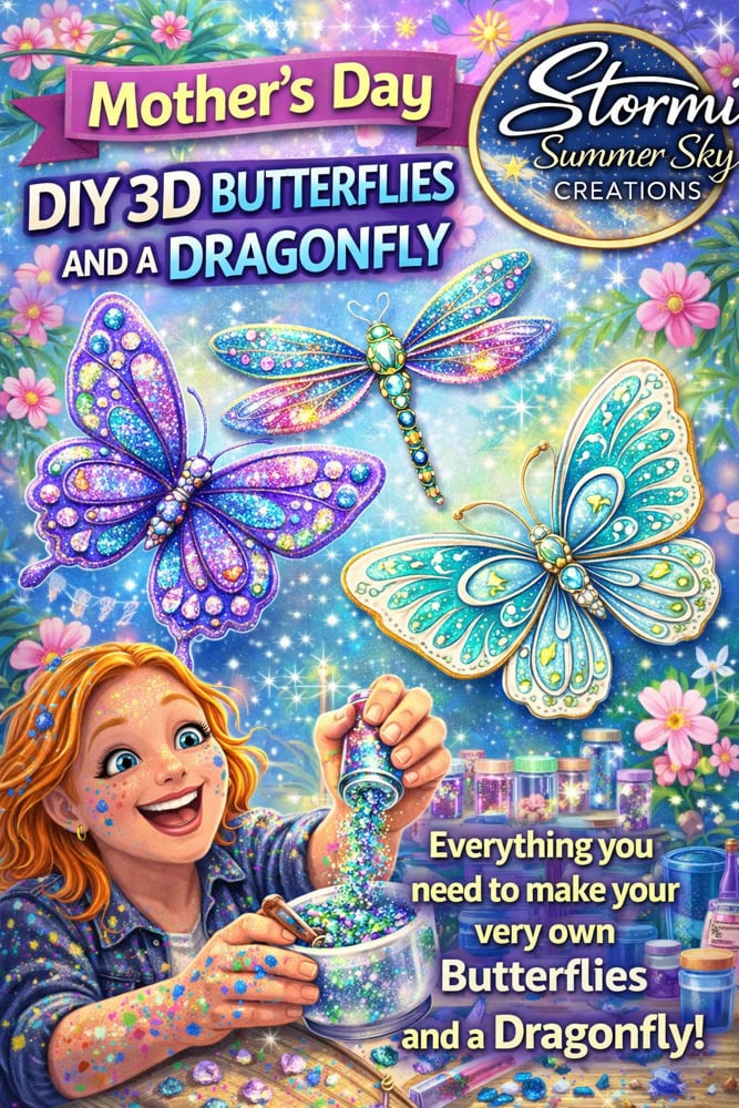 Image of DIY 3D UV Resin Mother’s Day Butterfly and Dragonfly Box