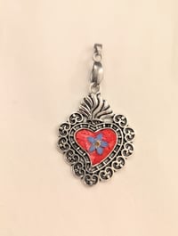 Image 1 of Pendentif ex voto Hortensia rouge