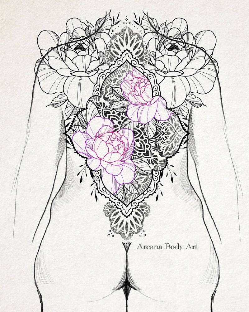 Image of Nebula Dos Cadre Ornement Pivoines