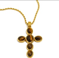 Tiger Eye Cross Necklace 