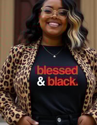 Image 2 of Blessed & Black Tee