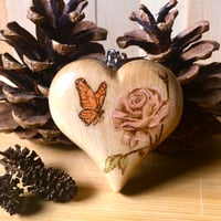 Image 2 of Butterfly Rose Heart Keychain