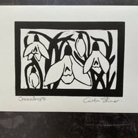 Image 2 of Snowdrops Woodcut