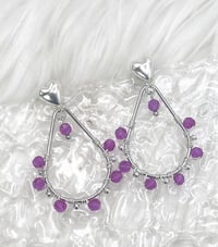 Image 1 of LILAC CRYSTAL BEADED DANGLES