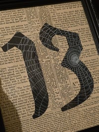 Image 4 of " 13" 1800's bible page with preserved spider web B