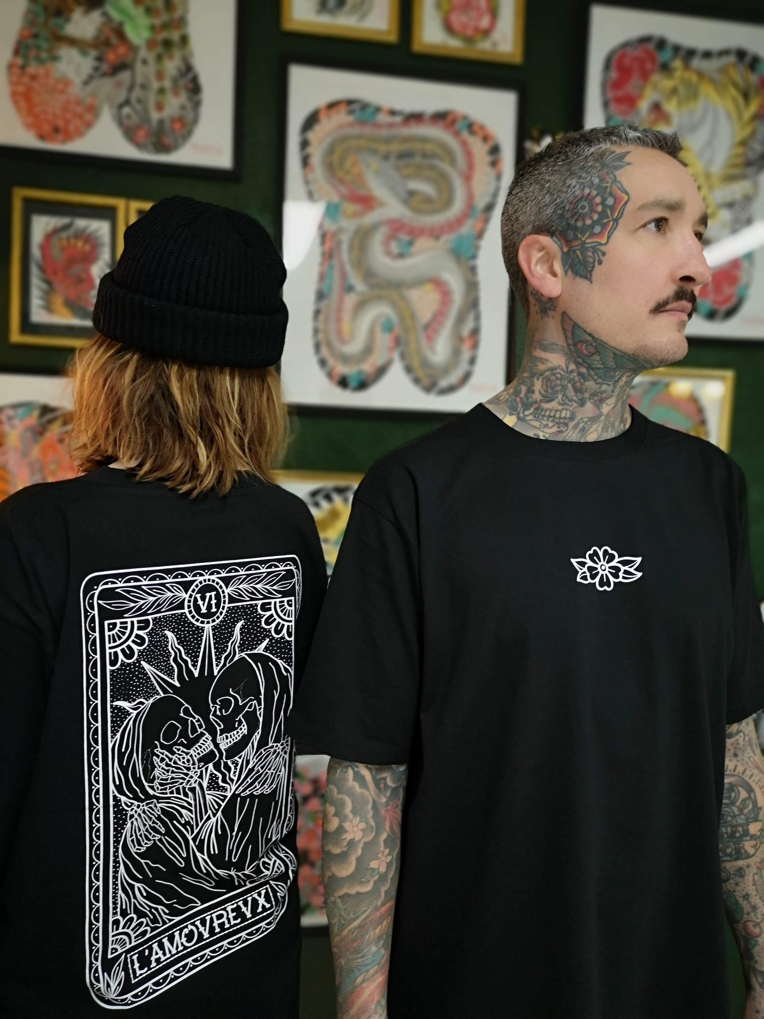 Black oversized T-shirt “Tarot Card”