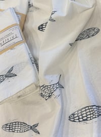 Image 3 of Fish Pattern Napkins  (SET OF 4) - Hand Stamped
