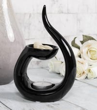 The Swirl Ceramic Wax Melter - small 18cm black