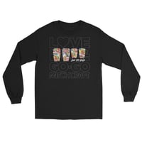 Image 1 of LOVEDCGOGO "CONGA ART" Dark Men’s Long Sleeve Shirt (see color options)