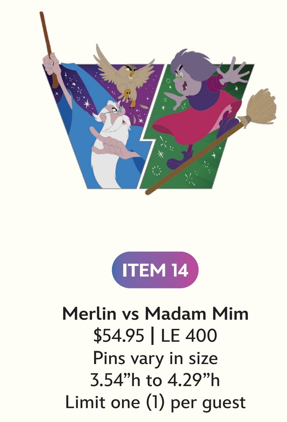 Image of  Merlin disney Heroes vs. villains wdi le 400 pin 