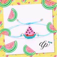 Image 1 of Beads- Watermelon 🍉 and turtle 🐢 bracelets- handmade