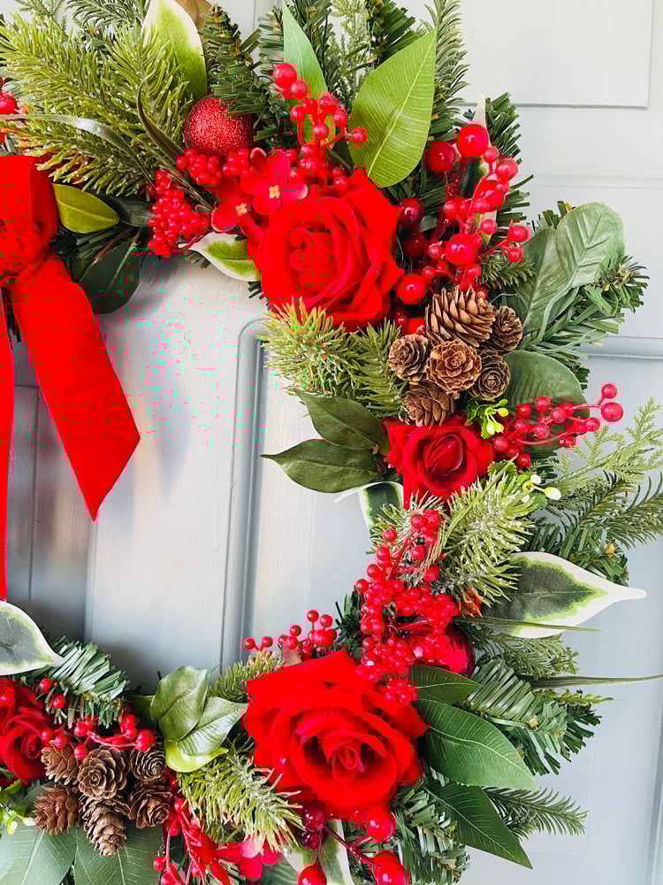 Image of 50cm Poinsettia with side bow 