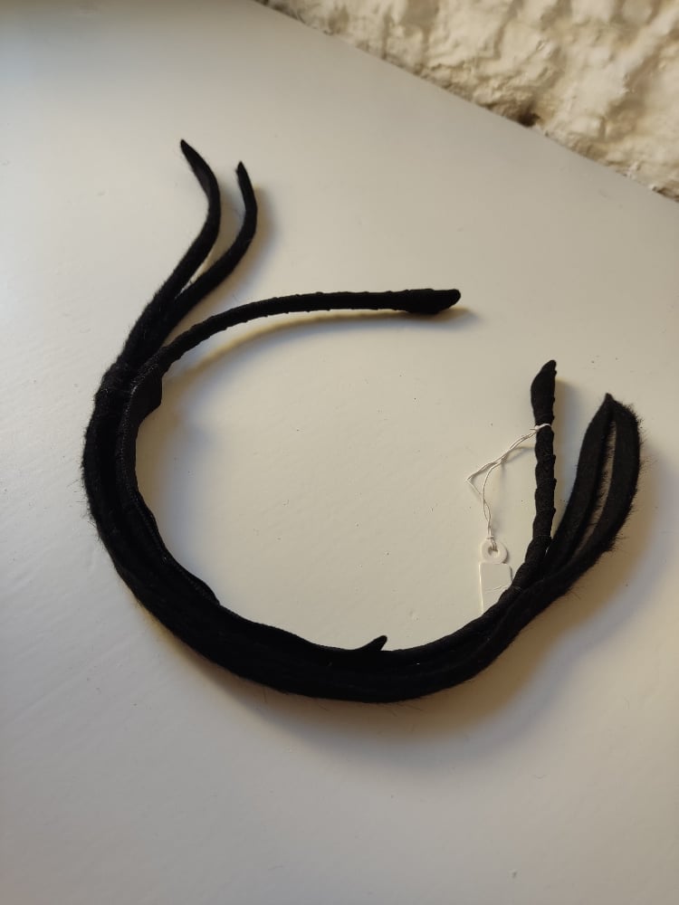 Image of Cerchietto fiocchetto sottile feltro nero