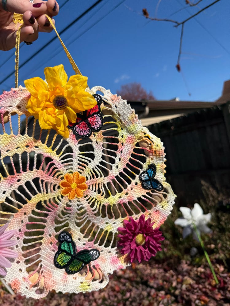 Image of Butterfly and flower wall hanging 🦋🌼🧡 