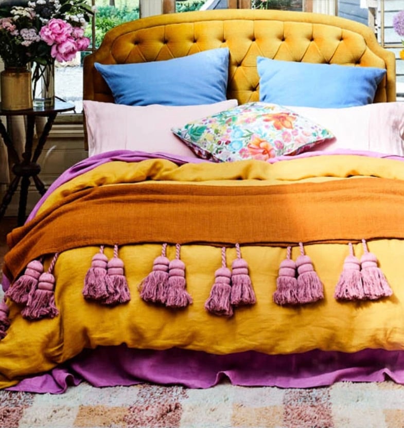 Kip Co Ginger Rose Tassel Throw Alfie and Audrey