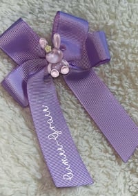 Image 1 of 4" pastel bows with bunny center 