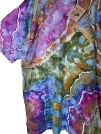 Image 7 of XL Adult 100% Combed Cotton T-Shirt in Jeweltones Geode Ice Dye 