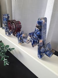 Image 3 of Epoxy Resin Art Heartbeat Crystal Decor with Garnet & Sodalite 