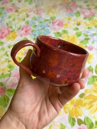 Image 2 of red amaryllis teacup