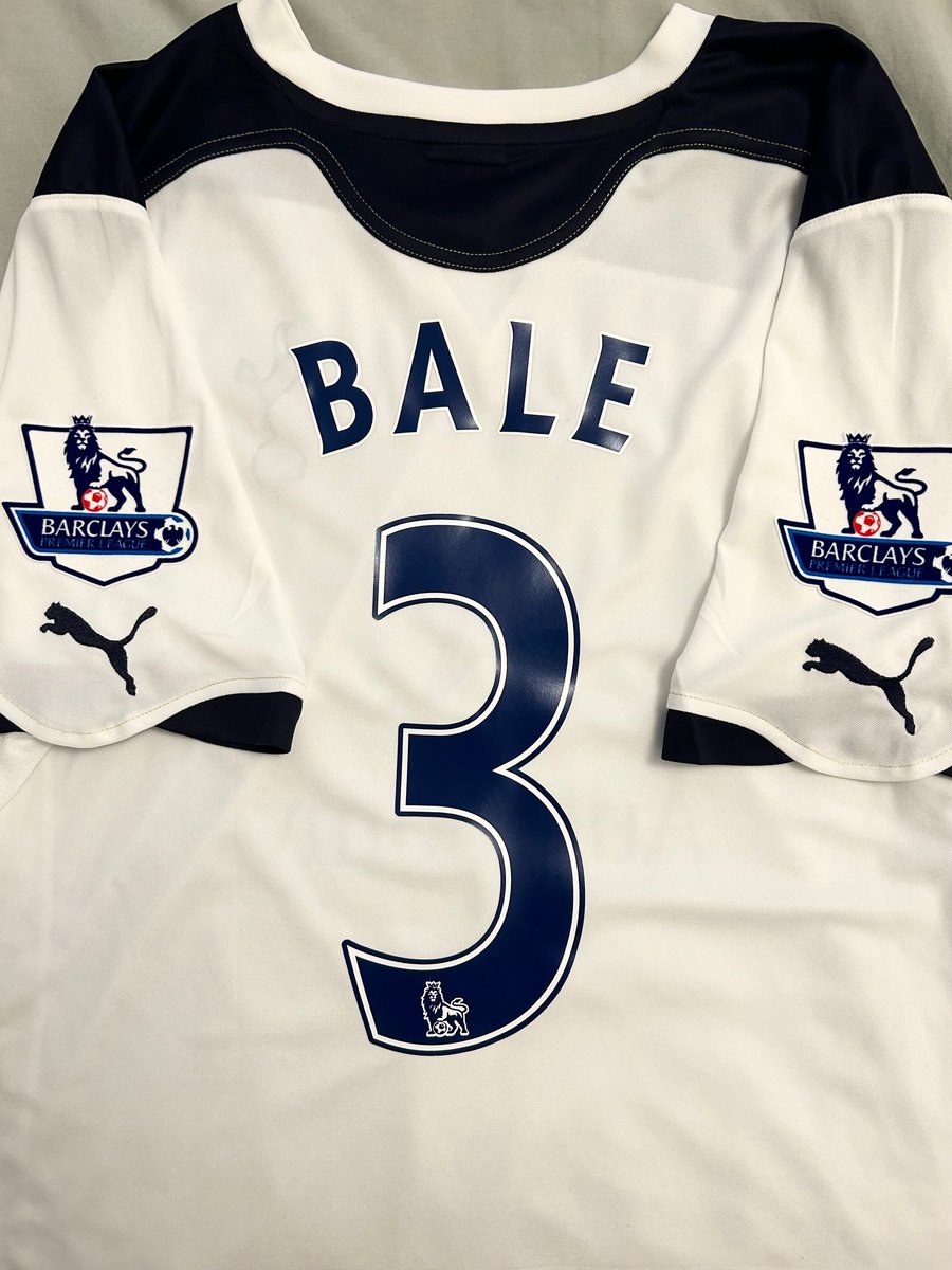 Image of Tottenham Hotspur “BALE 3” 2010/11 Home Shirt + PL patches (M)