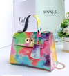 Tie  Dye Print Chain Strap Shoulder Bag With Handle