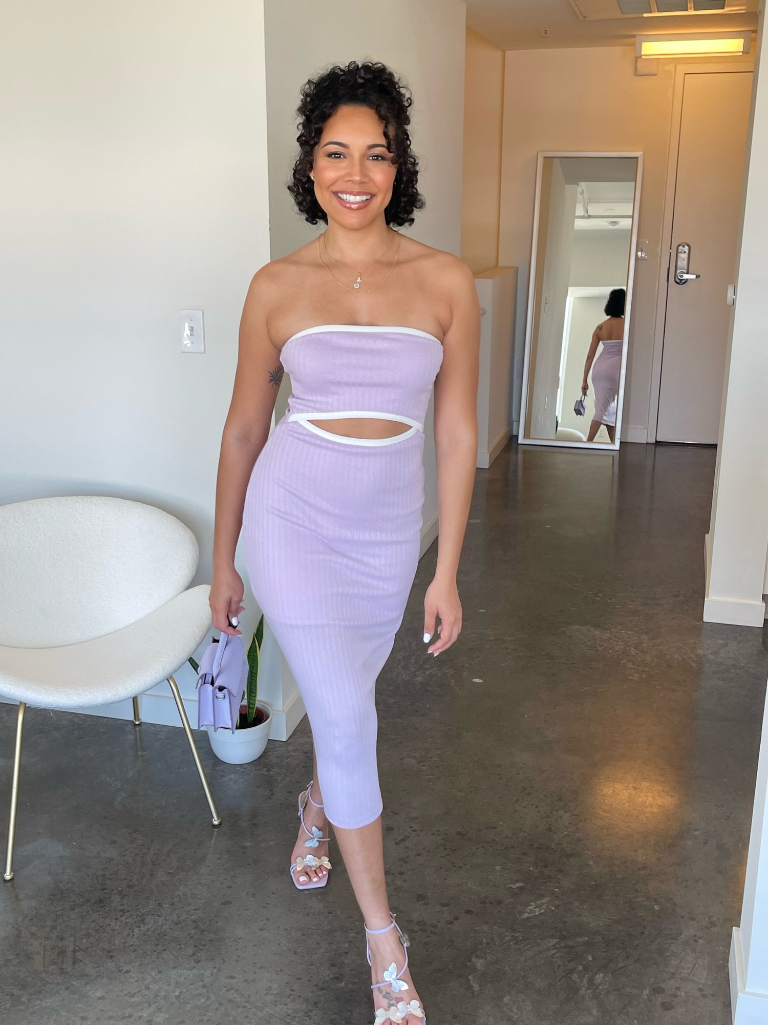 Image of Lavender Tube Midi Dress