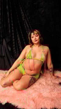Image 1 of Green & Pink Velvet Set