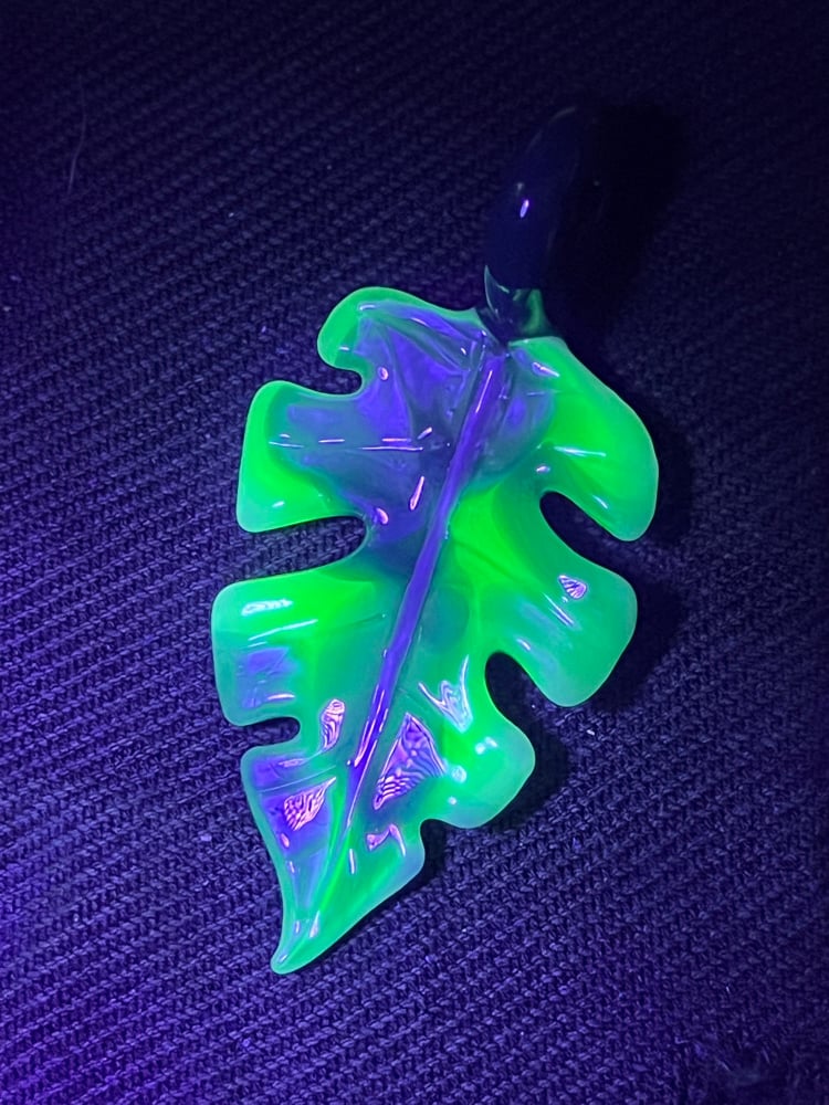 Image of Small Varigated Monstera Leaf Pendant 4