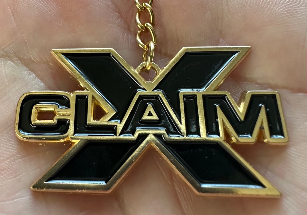 Shiny Gold “xclaim" logo metal Keychain