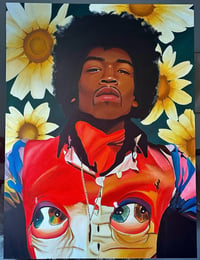 Image 1 of Jimi Hendrix Original Canvas 36x48in