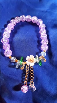 Image 1 of Colorful glass bracelets for girls 