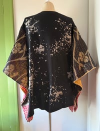 Image 4 of Upcycled “Bowie Graffiti” t-shirt kantha quilt poncho