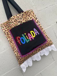 Image 4 of Bolsiña feita a man. fOLIADA leopardo. Deseñi exclusivo!