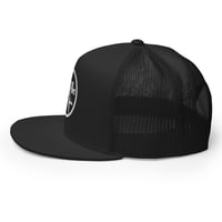 Image 4 of the pimps thank god i'm an atheist trucker hat with circle
