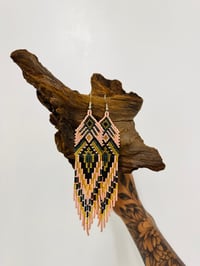 Image 1 of Mini pink feather earrings 