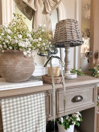 Image 2 of Wicker Lamp & Wooden Stand