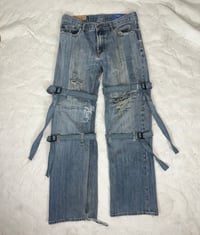 Image 1 of DENIM STRAP PANTS