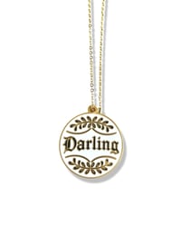 Image 5 of Gold Enamel Pendant Necklaces – “Hello,” “Love” & “Darling” with Adjustable Chain