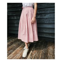 Image 1 of Pleated Wrap Skirt Pink/Maroon