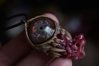 Image 3 of Custom Handmade Opal Eyed Pendant|Opal Eyed Snaggletooth Pendant|Handmade|OOAK| Morgans Mutations