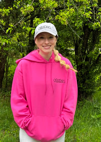 Image 2 of Stoned Embroidered Champion Hoodie-Pink