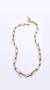 PAPER CLIP DOUBLE CHAIN NECKLACE 