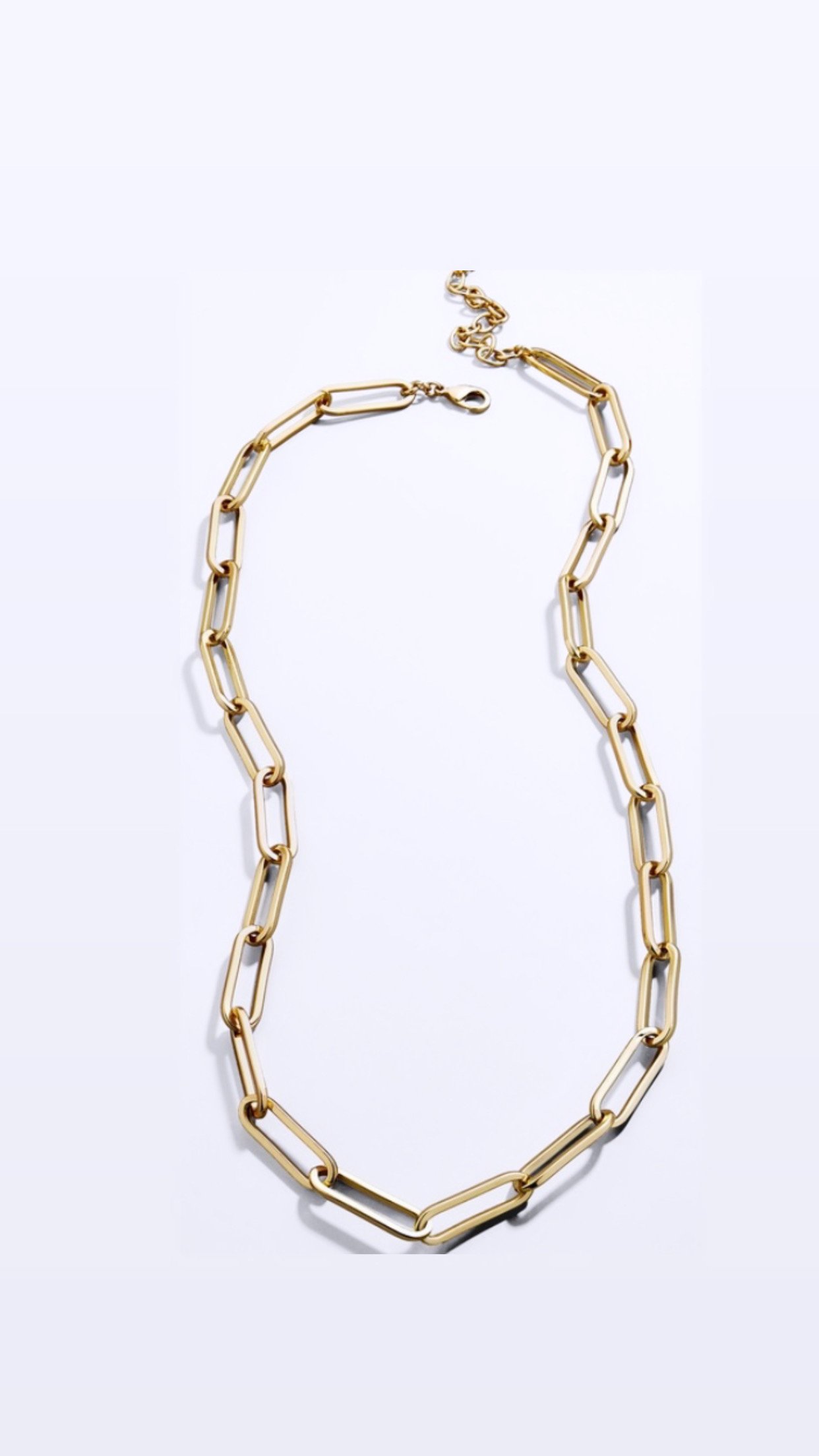 Double Paperclip Chain Necklace