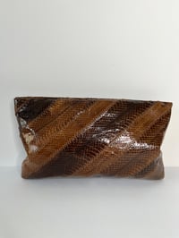 Image 4 of Snakeskin Leather Panel Clutch